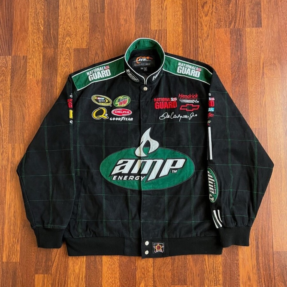 Dale Earnhardt Jr Jacket Men’s 2XL Black 88 AMP Energy National Gaurd Nascar